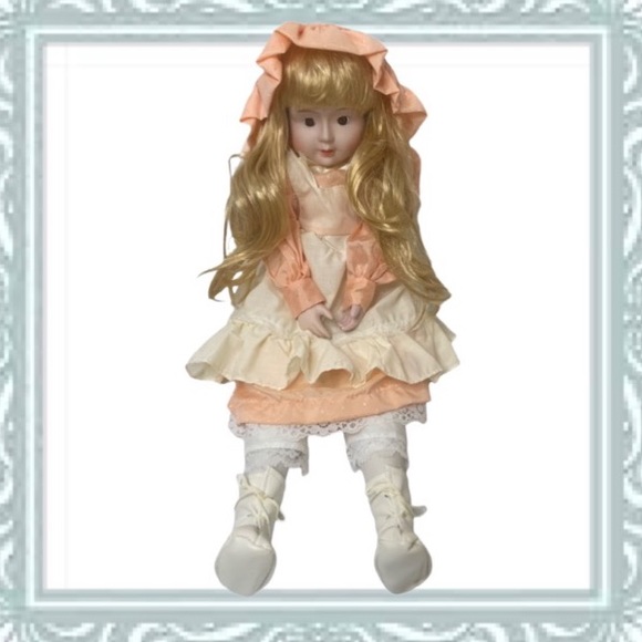 Vintage Farmhouse Porcelain Doll Sally Victorian Shabby Chic Country Cottage